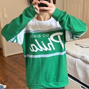 Philadelphia Eagles Green and White 'Go Birds Phila' Sweatshirt